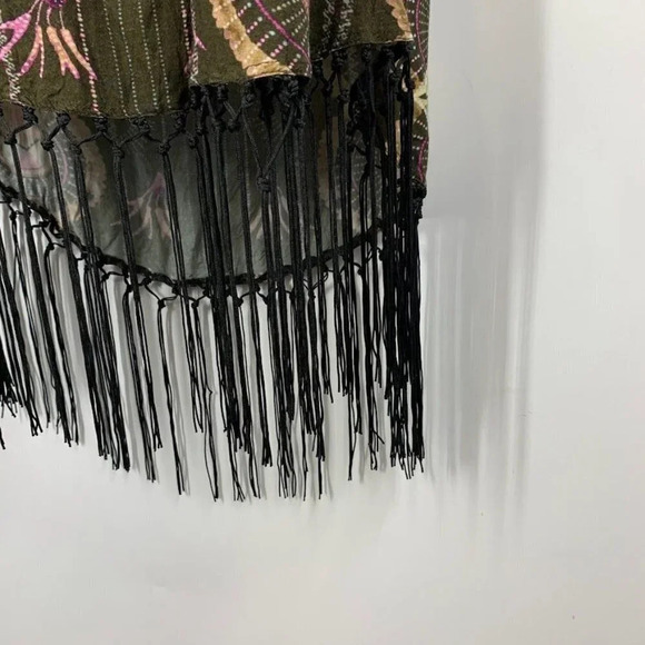 Cleobella Women's Kate Adjustable Strap Boho Print Fringe Dress Size L - Picture 6 of 14